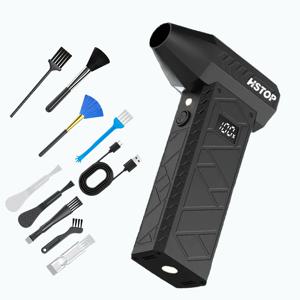 TEMU 10800000RPM 터보 파워 핸드헬드 에어 블래스터, 4단계 조절 가능한 디지털 디스플레이 무선 휴대용 팬, 타입-C USB 충전, LED 전원 표시, 먼지 제거 및 야외 캠핑 윈드실드 눈 제거 전기 압축 공기 더스터|캠핑선풍기