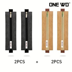 TEMU 4개 OneWD 패셔너블 경량 연필 케이스, 탄성 클로저 - 펜, 연필 및 볼펜용 내구성 있는 듀폰 페이퍼 펜 슬리브
