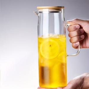 TEMU 1개 1000ml (38oz) 고강도 보로실리케이트 유리 물병, 냉음료용 내열 피처