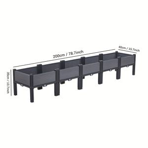 TEMU 다리 달린 1-5단 고정식 정원용 화분 상자 - 꽃, 허브, 채소, 토마토를 위한 자가 급수 러스틱 플라스틱 화분 - 배수구 포함, 정원/테라스/발코니용 직사각형 디자인 | 스타일리시한 플랜터 박스 | 자동 급수 식물 화분