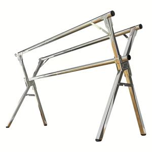 TEMU 1개 79인치 (200.6cm) 스테인리스 스틸 옷 건조대 - 조립 불필요, 조절 및 접이식 공간 절약 디자인, 실내/외 사용, 내구성 있는 녹 방지 세탁 건조대 (셔츠, 바지, 수건용 다중 후크 포함)|빨래건조대