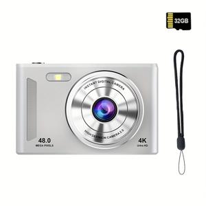 TEMU 새로운 1 CCD 여행 레트로 스타일 HD 촬영 디지털 카메라 전후면 듀얼 카메라 내장 플래시 휴일 선물용 배터리 미포함 메모리 카드 두 가지 스타일 선택 가능 멀티 컬러, 여행 사진, 레트로 디자인, 세련된 카메라, 튼튼한 구조, 고품질 렌즈, 충전식 배터리, 포인트 앤 슈트, 사진 애호가, 선물 쇼퍼
