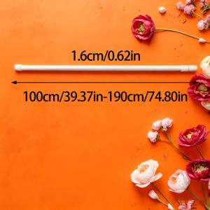 TEMU 드릴 없는 텔레스코픽 로드 - 장력 설치, 12-16mm 헤비듀티 메탈 다용도 조절 가능한 샤워 커튼 로드, 발코니, 거실, 옷장, 창문, 옷 건조대용 화이트 욕실 & 주방 정리대 - 공간 절약형 홈 데코, 세련된 금속 마감, 내구성 있는 금속 막대|샤워커튼