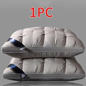 TEMU 1개 럭셔리 호텔 베개 - 초대형 20x30인치 깊은 수면 목 지지 베개, 비압축 코어, 사계절 사용 가능, 홈/캠핑카/여행용 - 사이드/백 슬리퍼를 위한 우아한 화이트 침구 - 호텔 및 개인 침실에 이상적, 스타일, 품질, 다목적 액세서리, 캠핑카 여행자용, 편안한 수면 베개, 고품질 수면 베개|목베개