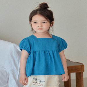 [마이리틀스타] 리틀 자수 블라우스_블루