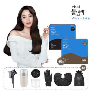 [더블] 프리미엄 물염색 총 40회분(미디엄브라운/내추럴블랙/브라운블랙혼합)