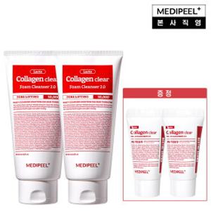 [모공 탄력 클렌저] 메디필 레드 락토 콜라겐 모공 클렌징폼  300ml*2 + 여행용 15ml*2