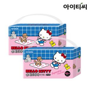 [와이드형/80매] 헬로키티 슈퍼드라이 애견패드 와이드형(40매)X2팩