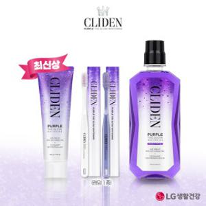 NEW 클라이덴 더 글로우 미백치약 120G 1개 + 미백가글 320ML 1개 + 칫솔 1개