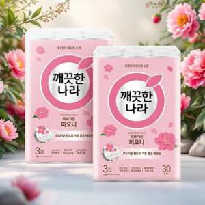 무료배송 허브가든 피오니 프리미엄 화장지(3겹) 30롤 x 2팩