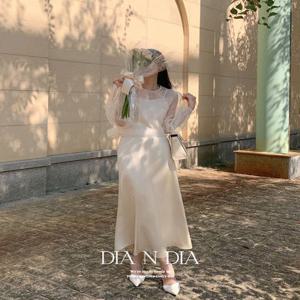 [단독][⌛자동보정핏/하객룩????][ ???? Dia ] 티아라 새틴 머메이드 스커트 (2color) (A라인/롱/치마/훌스커트/여름/하객룩/오늘출발/데일리룩/격식룩/데이트룩/여행)