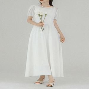 [셀프웨딩필수템/여리핏] [44-120] [웨딩룩] 리르디나 시스루 볼레로 보트넥 롱 원피스 세트 (신상-여름-자체제작-웨딩드레스-민소매-브라이덜샤워-브라이덜파티-웨딩-돌잔치원피스-결혼-파티-여름하객룩)