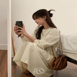 [단독] [누적5만장????/하객룩/made] 슬러쉬 스트링 퍼프 롱원피스