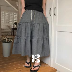[MADE/3color]하이디 체크 캉캉 롱스커트