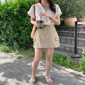 [⚡70%][단독]????[치마바지/~L사이즈][카고스커트/미니스커트] 여름 a라인 코튼 미니 스커트 치마 4406