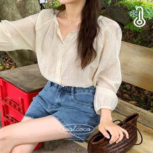 [시즌오프????/made] 라이나 크롭 블라우스 - 3color (살안타템/시스루/휴양지/하객룩/데이트룩)