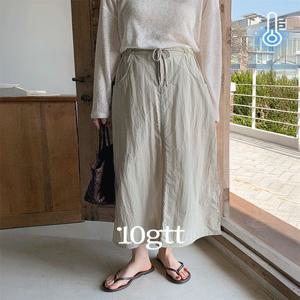 [⚡30%][단독]????[1만장돌파/자체제작][롱스커트/여름스커트] 리우 아노락 나일론 밴딩 롱 스커트 SK038