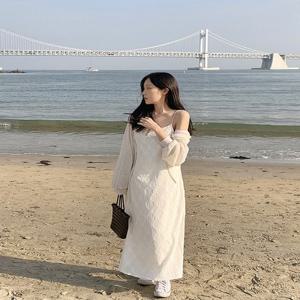 [롱/숏 2ver.] 플라워 끈나시 휴양지 원피스 - 2color