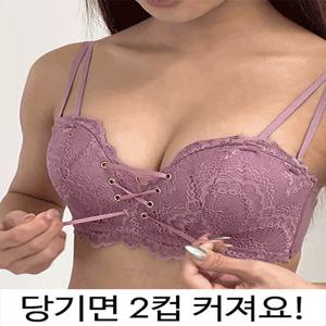 ????SNS핫템 걸그룹 착용????3cm 메리 코르셋 노와이어 볼륨브라set AA컵 A컵 볼륨업 푸쉬업 기념일 글램 레이스 코르셋브라 속옷추천 글램 들뜸없이 완벽밀착 여성속옷