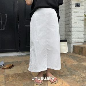 [간절기????당일발송] 언유즈얼리 레이브 나일론 롱스커트 (4color)