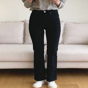(당일일부)S~2XL 기장선택 기모추가 짱짱스판 부츠컷 하이웨스트 세미부츠컷 블랙진(IN97805)