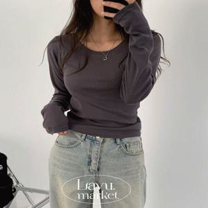 긴팔도 -3kg! 유투 라운드넥 슬림핏  부드러운 면 긴팔티 5color [가을긴팔/면긴팔/기본면티/기본긴팔티/정장긴팔/슬랙스상의/밤색긴팔/먹색긴팔]