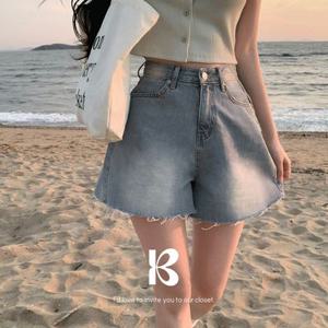 [MADE/XS~XL]워터 A라인 빈티지 숏 컷팅 데님 팬츠