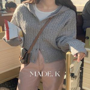 [MADE/5천장돌파]페노 케이블 루즈핏 후드 니트 가디건 (S-L/하객룩/오피스룩/출근룩/겨울가디건/후드가디건/오버핏가디건)