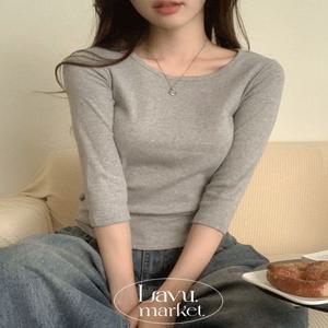단정한 7부! 팔뚝 커버하는 유넥 부드러운 면 7부 반팔티 4color [7부티/직장인룩/하객룩/출근룩/에어컨바람/살안타/여름반팔/무지반팔/단정한반팔]