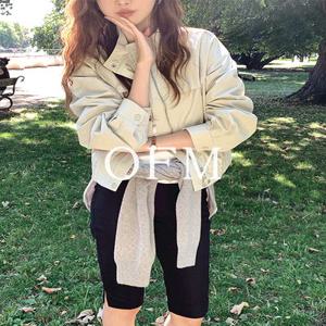 [가을신상????][간절기점퍼][가을아우터][ofm] 리프 세미 크롭 블루종 (jumper)
