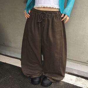 [기획/기장선택/~3XL❣️] 밀레 사이드 스냅 와이드 코튼 밴딩 팬츠