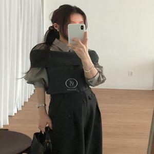 카즌 여성 출근룩 오피스룩 가을 레이어드 울 오프숄더 뷔스티에 베스트 조끼