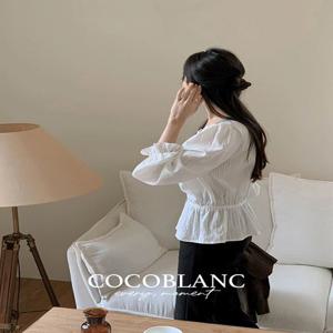 [직잭팟????가을옷????하객룩][코코메이드]로츠 셔링 블라우스 하객룩블라우스긴팔/긴팔블라우스/하객블라우스/가을하객룩/출근룩/셔링블라우스/스트랩블라우스/끈블라우스