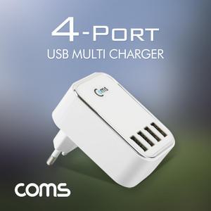 전원 멀티 충전기 USB 4P 220V 전용 벽면 연결 KT974 R