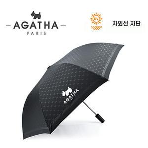 아가타 UV코팅 2단 자동우산(사선블랙)