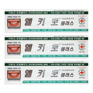 프리미엄 엘키토플러스 화이트치약 220g x 3개