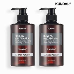 [NS홈쇼핑]쿤달 허니&마카다미아 네이처 샴푸 500ml 2개 베이비파우더[32986040]