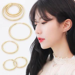 14K GOLD 골드 파이프 링 베이직 데일리 금 귀걸이 14k귀걸이 금귀걸이 골드귀걸이 14k링귀걸이 파이프링