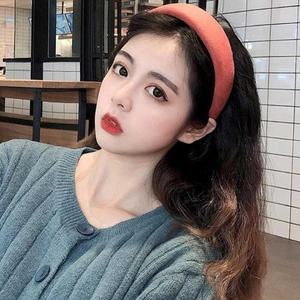 여자 비비드컬러 세무 넓은 클래식 FW 머리띠