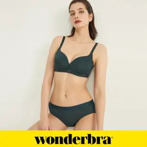 [Wonderbra]  풀커버리지 플러스 브라팬티 2종세트 딥포레스트그린 WBW3M26_T