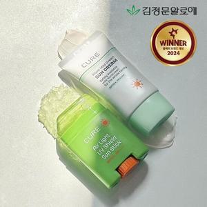 [김정문알로에] 큐어 알로에 선케어 듀오 (에어라이트 선스틱+무기자차 선크림)