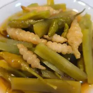 반찬연구소 궁초산 장아찌 1kg 궁채 초석잠 산고추 3종의만남 별미 간편반찬