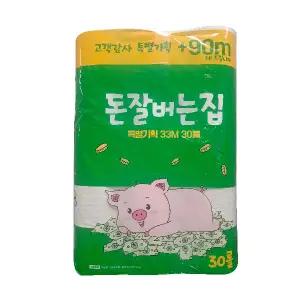 삼정펄프 돈잘버는집 3겹데코 화장지 33m 30롤 X 1팩
