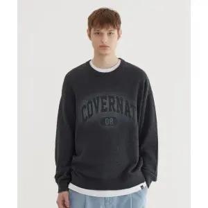 매장정품 커버낫 COVERNAT 스프레이 아치 로고 크루넥 니트 Charcoal CO2501KT36CH 599140