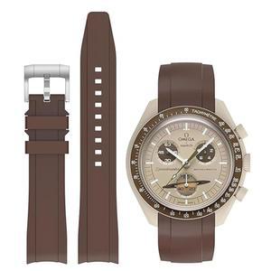 Moonswatch용 WatchBand 20mm, 곡선형 노갭 실리콘 스트랩, 오메가 X 스와치 Moonswatch 스피드마스터 워치, 여성용 Swatch Omega 워치 교체 스트랩