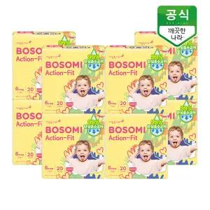 보솜이 액션핏 팬티 기저귀 6단계(17kg이상) 점보형 20개입 x 8팩