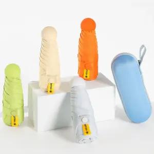 케이스 포함 5단접이식 휴대용 초경량 미니 자외선 차단 양우산