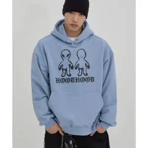 HOODHOOD 트윈 에일리언 오버핏 후드 스카이블루 903720