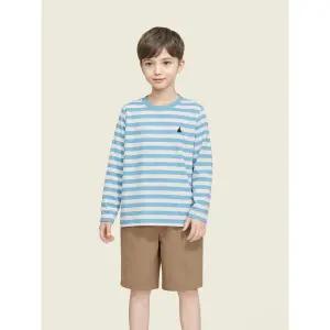 [BEANPOLE KIDS] [Essential] 스트라이프 긴소매 티셔츠 - 스카이 블루 (BI5841UE2Q)