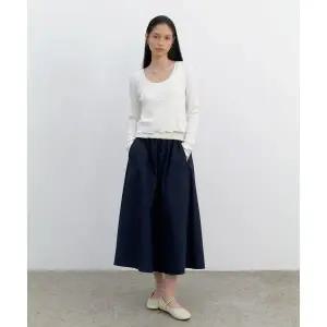 [유라고] (10/19 이내 출고) Shirring flare band skirt